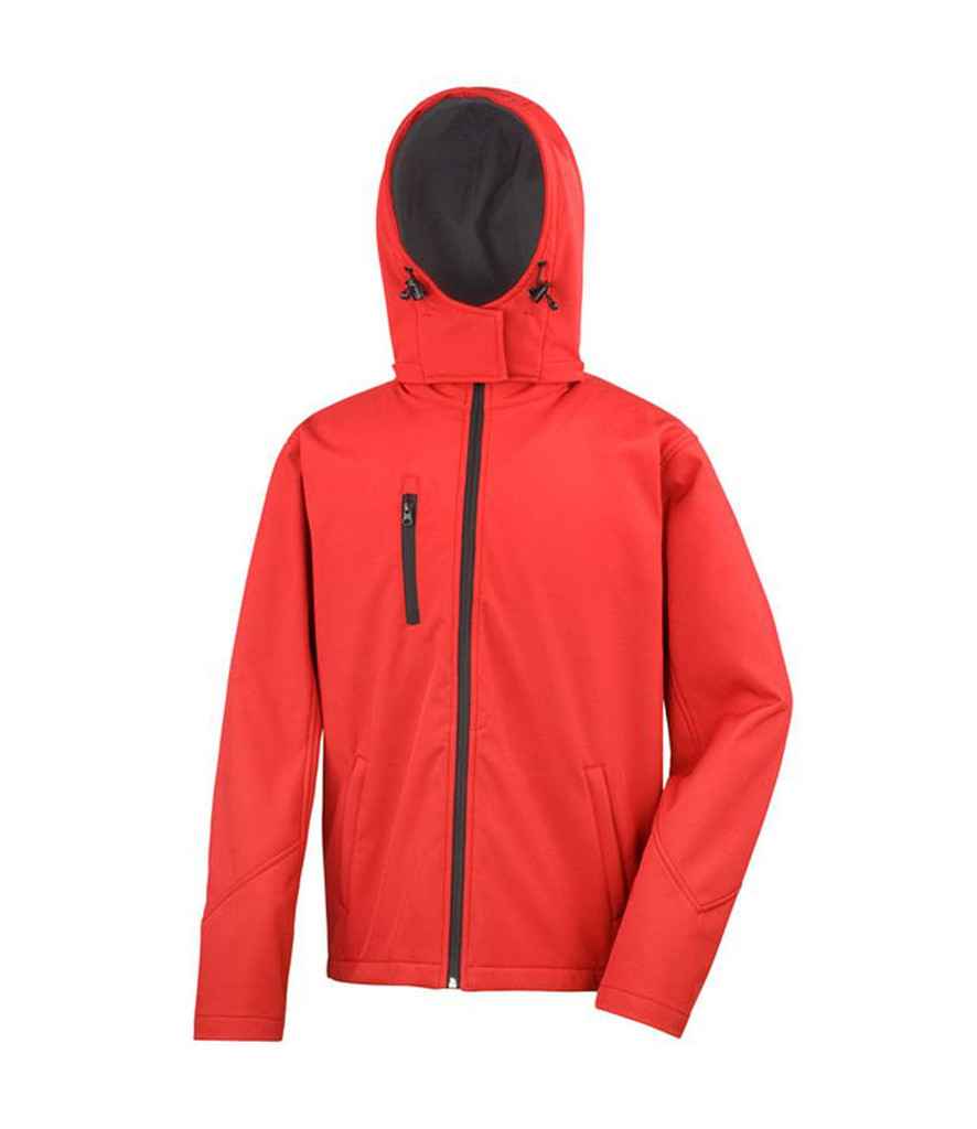 Result Recycled Hooded Three Layer Soft Shell Jacket - Red/Black