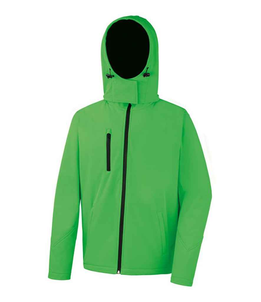 Result Recycled Hooded Three Layer Soft Shell Jacket - Vivid Green/Black