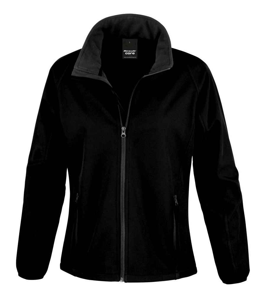 Result Recycled Ladies Printable Soft Shell Jacket - Black/Black