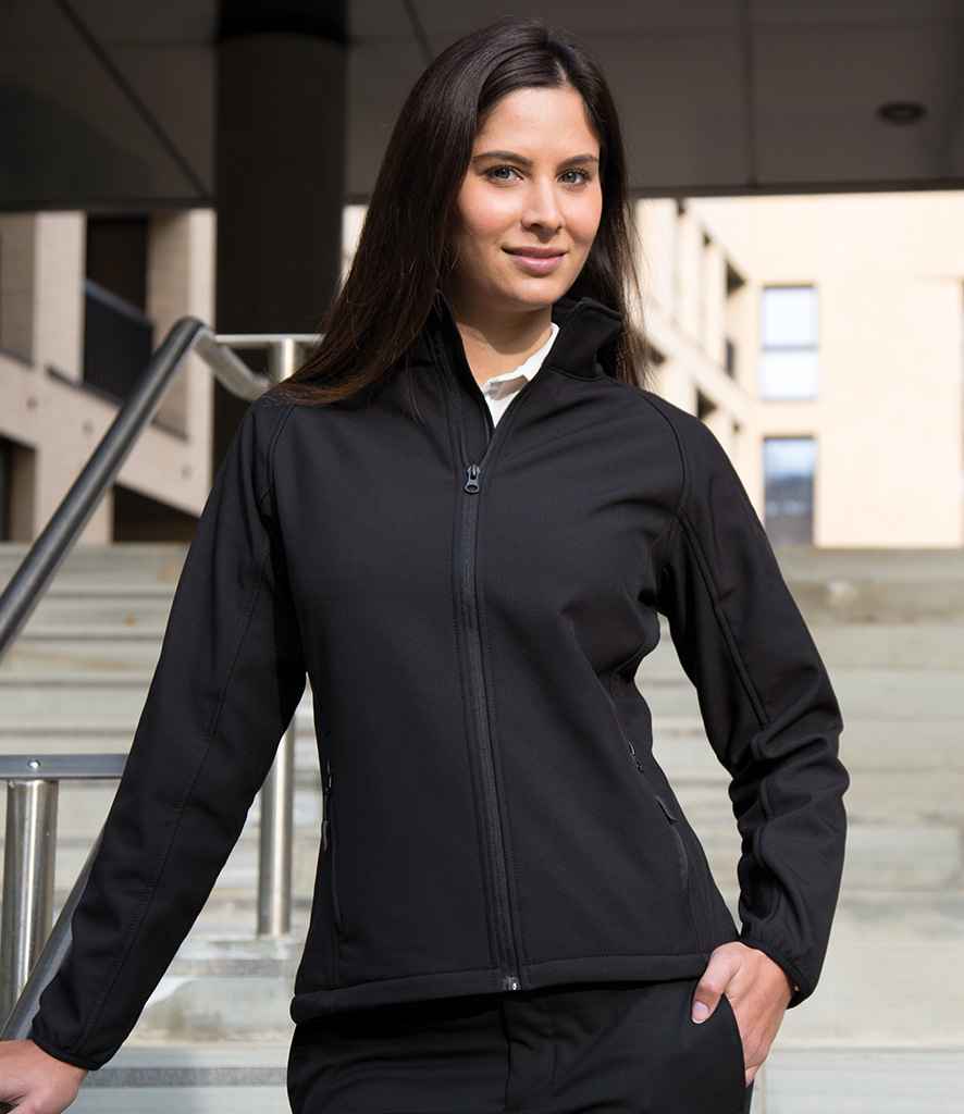 Result Recycled Ladies Printable Soft Shell Jacket - Black/Black