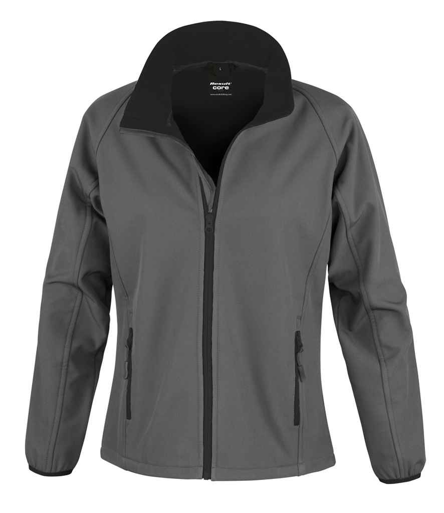 Result Recycled Ladies Printable Soft Shell Jacket - Charcoal/Black