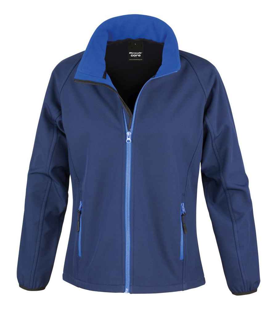 Result Recycled Ladies Printable Soft Shell Jacket - Navy/Royal Blue