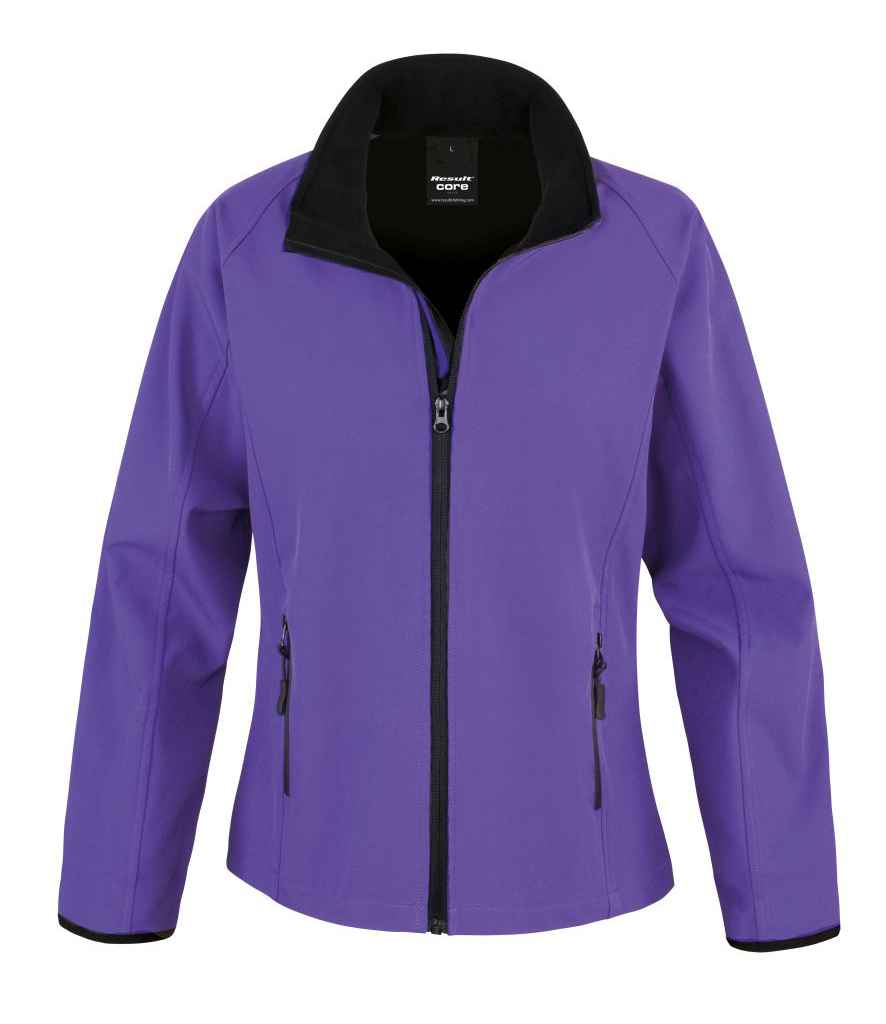 Result Recycled Ladies Printable Soft Shell Jacket - Purple/Black