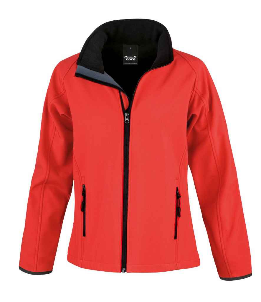 Result Recycled Ladies Printable Soft Shell Jacket - Red/Black