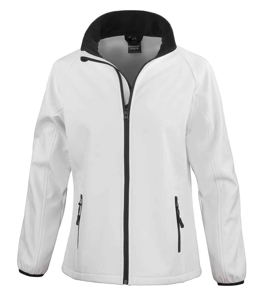 Result Recycled Ladies Printable Soft Shell Jacket - White/Black