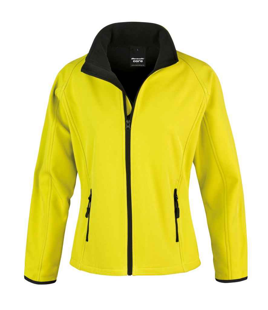 Result Recycled Ladies Printable Soft Shell Jacket - Yellow/Black