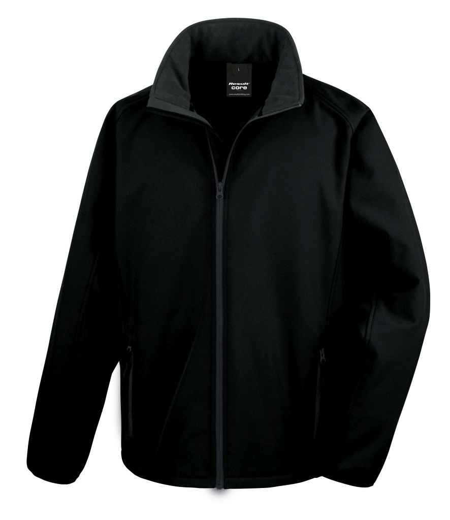 Result Recycled Printable Soft Shell Jacket - Black/Black