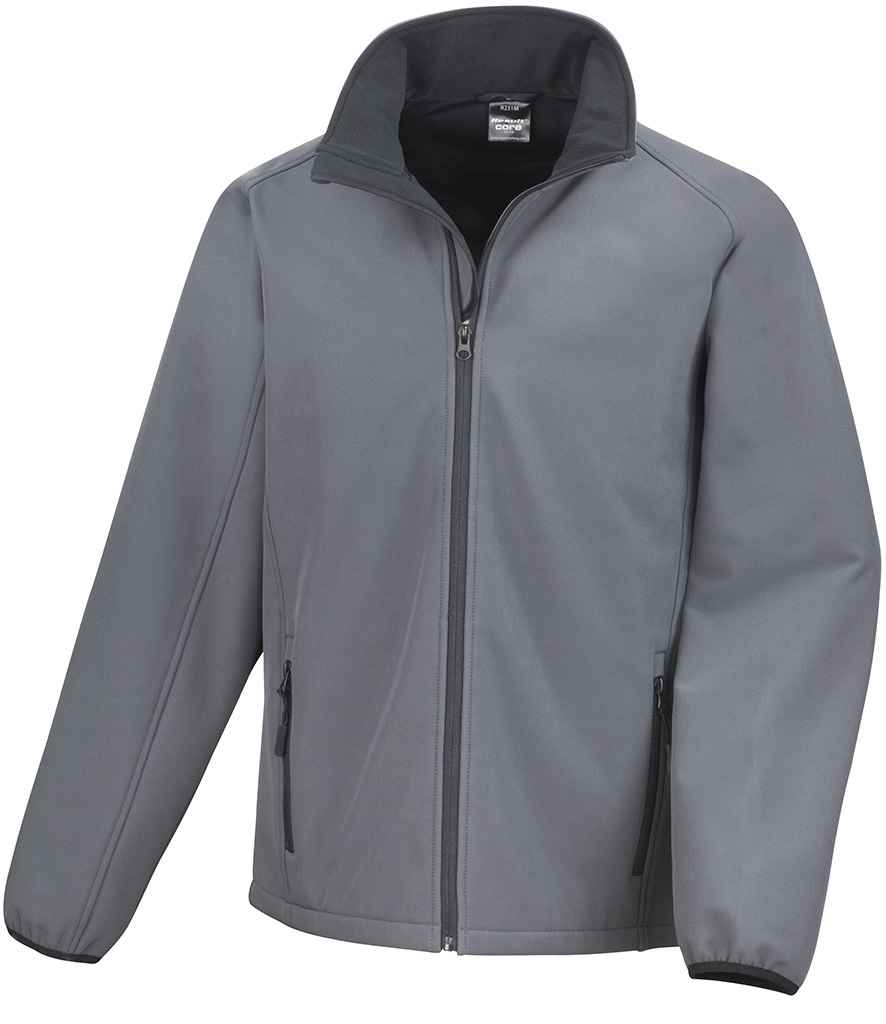 Result Recycled Printable Soft Shell Jacket - Charcoal/Black