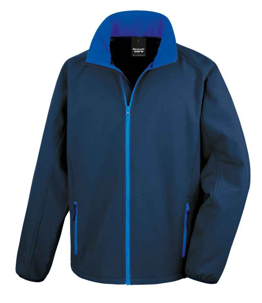 Result Recycled Printable Soft Shell Jacket - Navy/Royal Blue