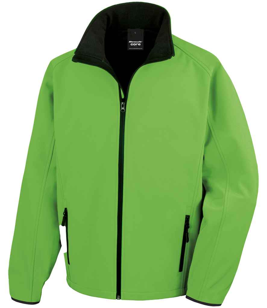 Result Recycled Printable Soft Shell Jacket - Vivid Green/Black