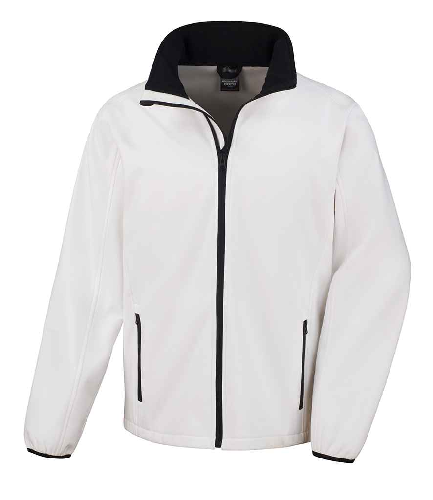 Result Recycled Printable Soft Shell Jacket - White/Black