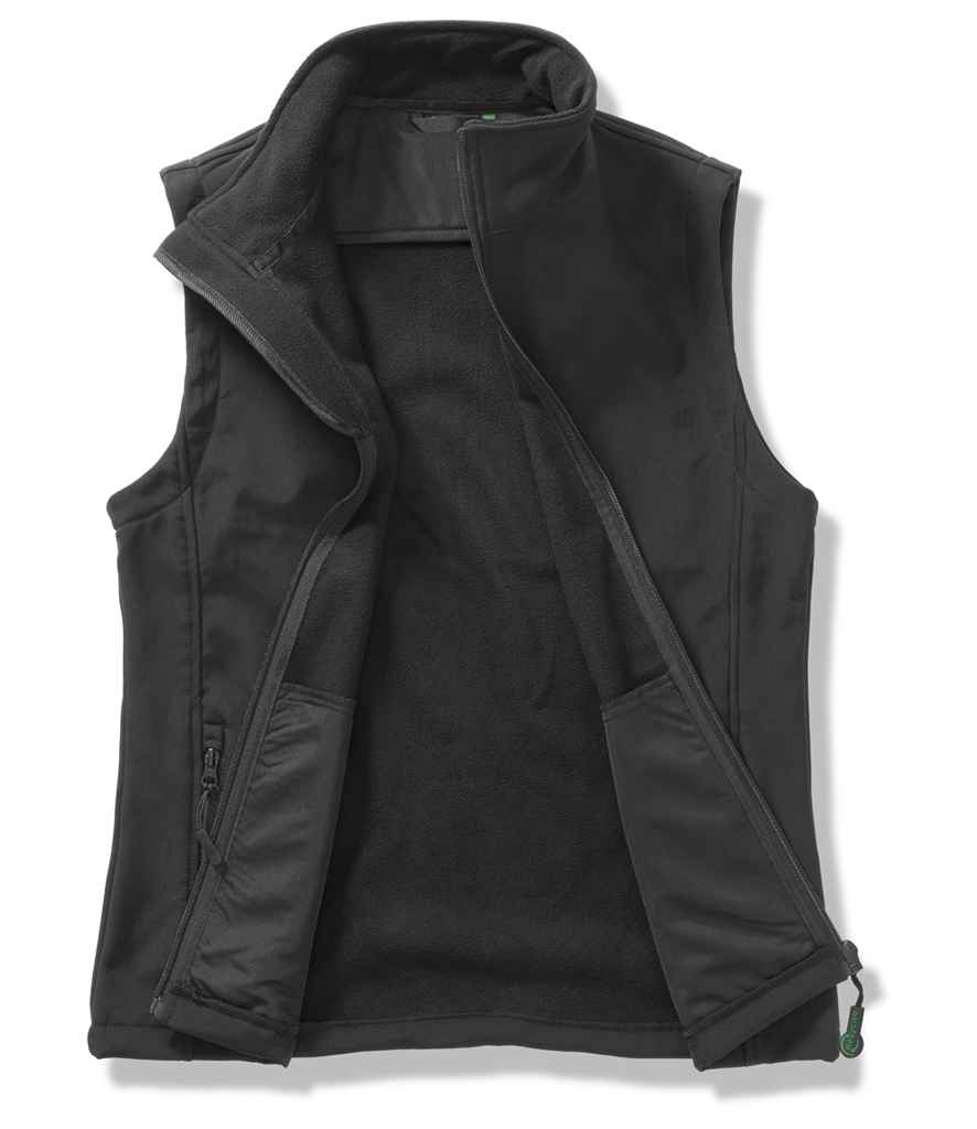 Result Recycled Ladies Printable Soft Shell Bodywarmer - Black/Black