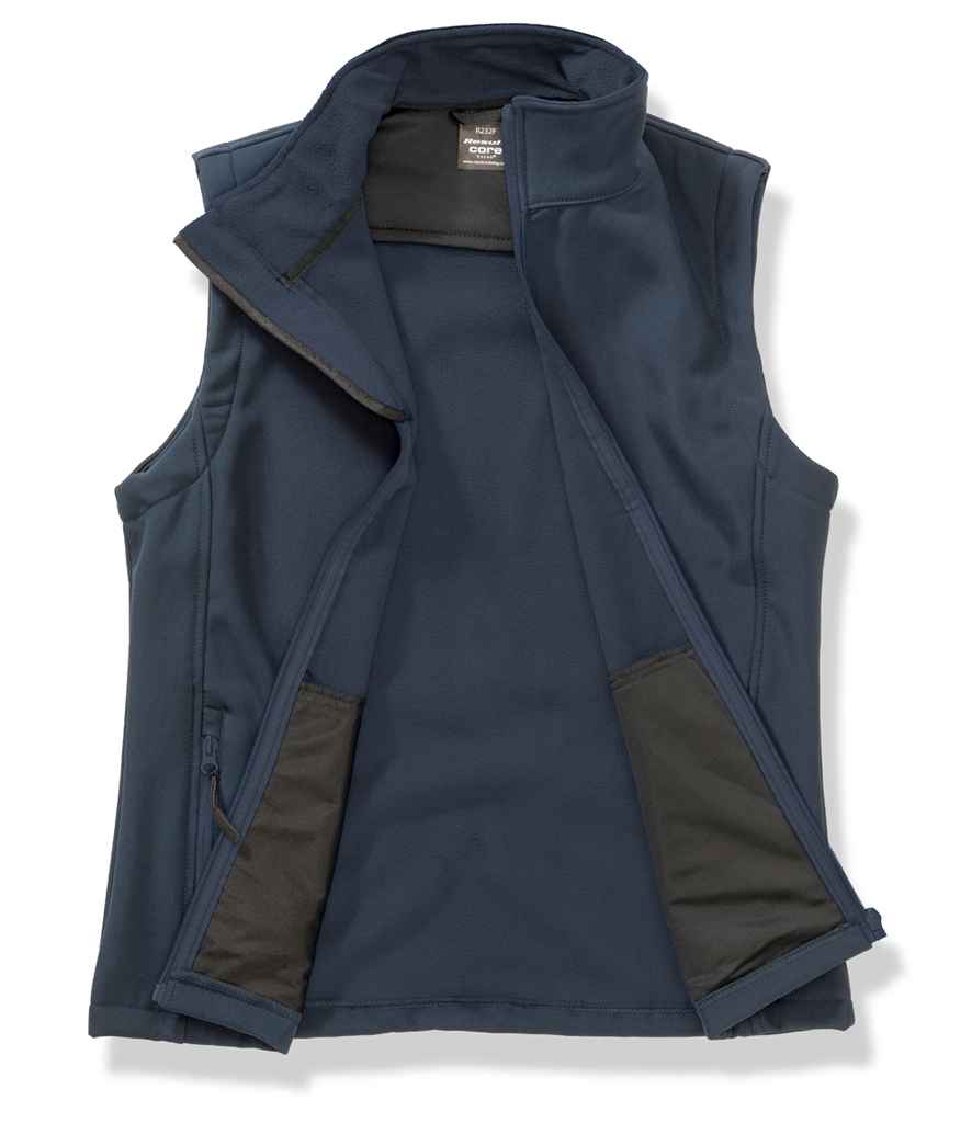 Result Recycled Ladies Printable Soft Shell Bodywarmer - Navy/Navy