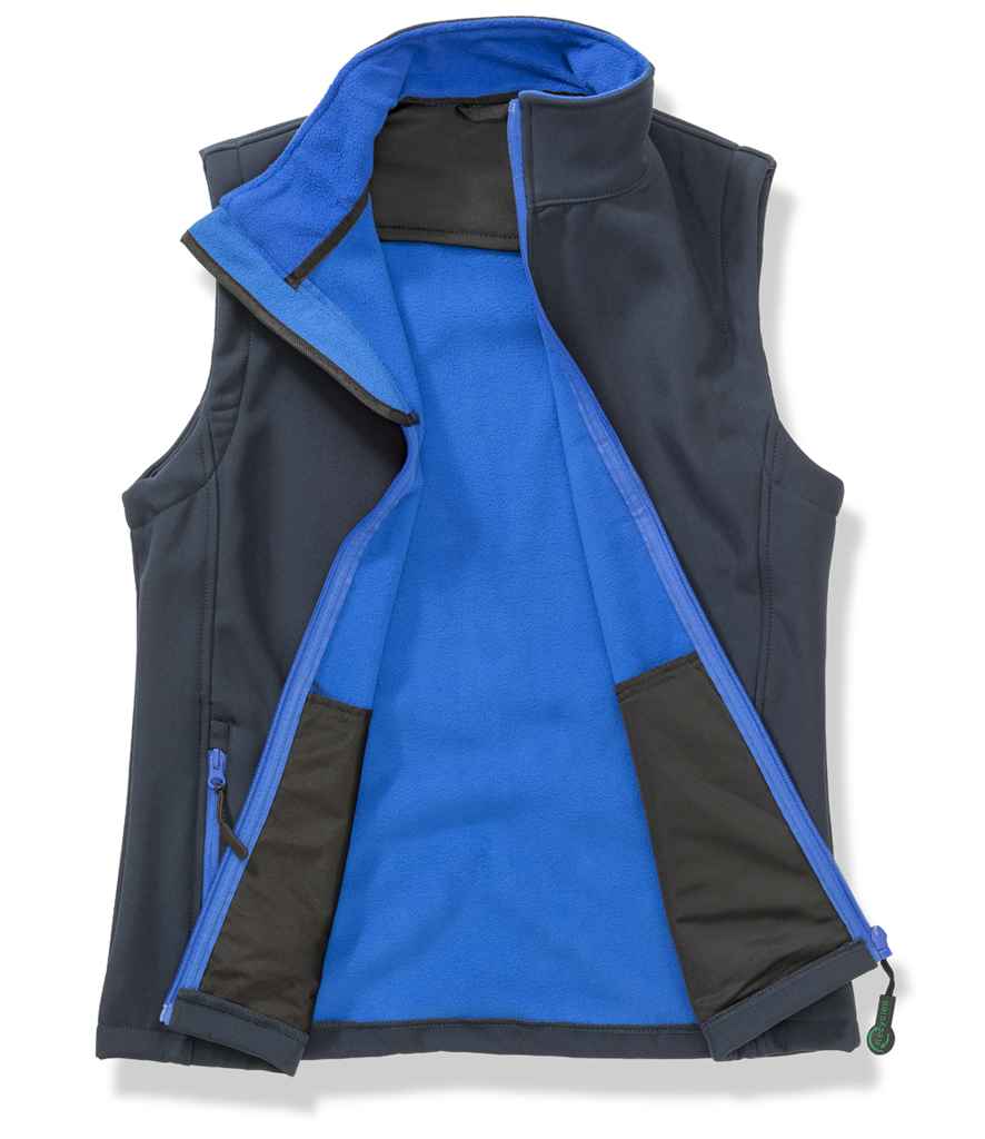 Result Recycled Ladies Printable Soft Shell Bodywarmer - Navy/Royal Blue