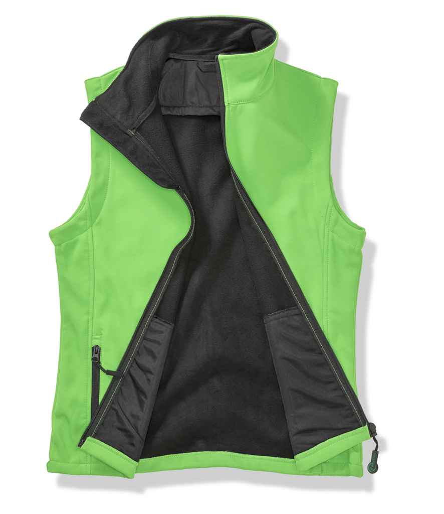 Result Recycled Ladies Printable Soft Shell Bodywarmer - Vivid Green/Black