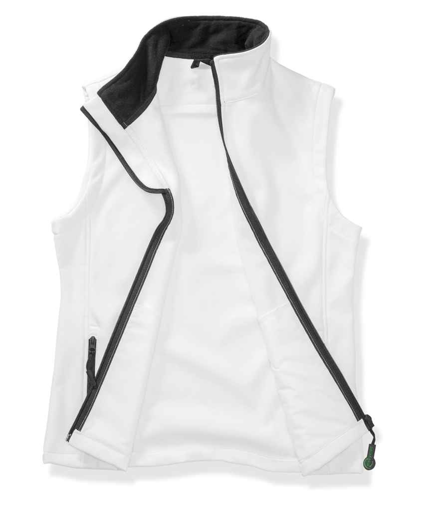 Result Recycled Ladies Printable Soft Shell Bodywarmer - White/Black