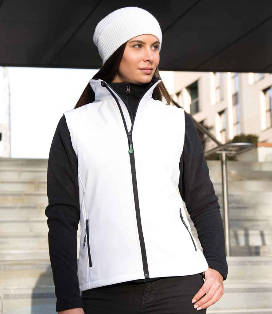 Result Recycled Ladies Printable Soft Shell Bodywarmer - White/Black
