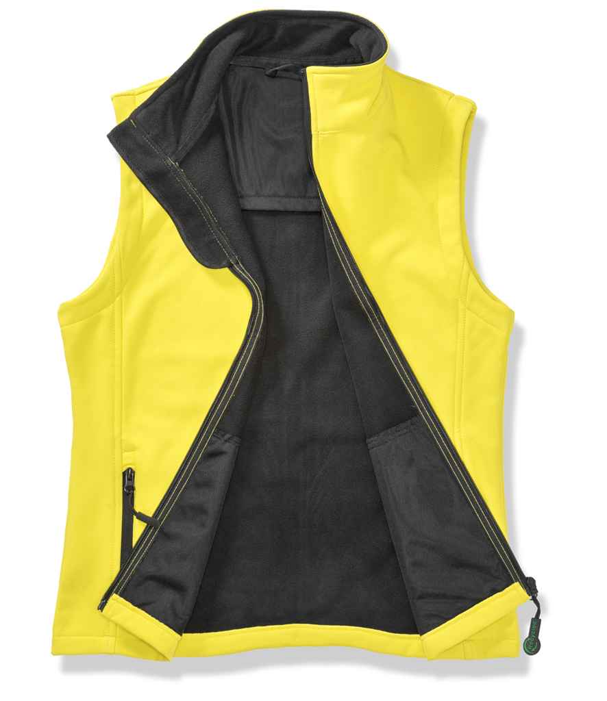 Result Recycled Ladies Printable Soft Shell Bodywarmer - Yellow/Black