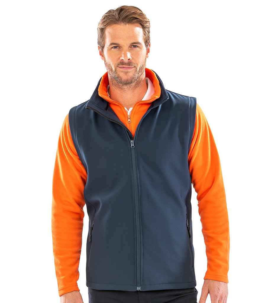 Result Recycled Printable Soft Shell Bodywarmer - Navy/Navy
