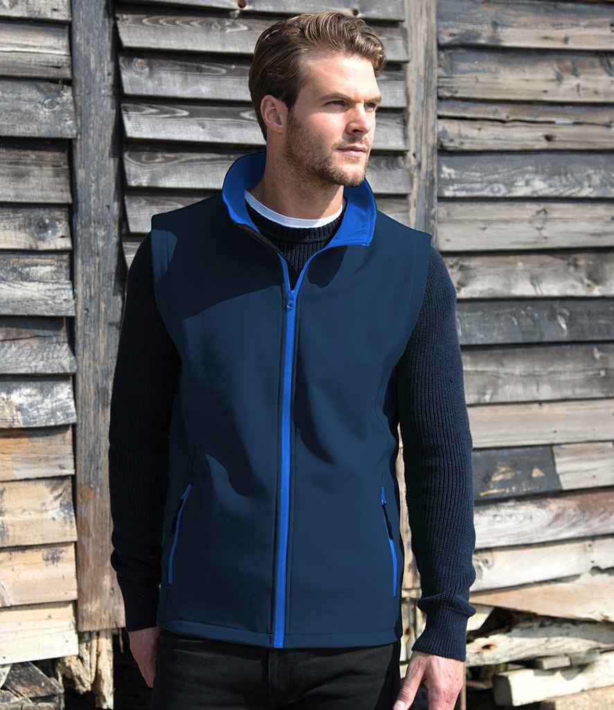 Result Recycled Printable Soft Shell Bodywarmer - Navy/Royal Blue