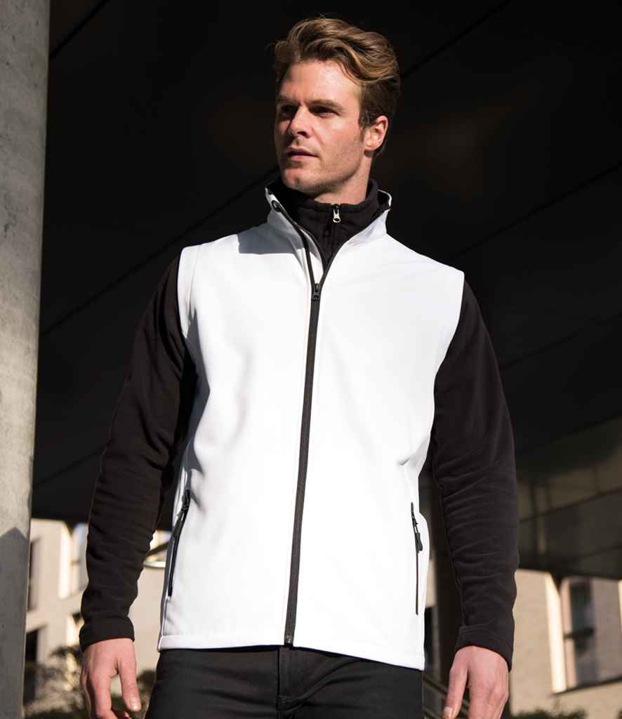 Result Recycled Printable Soft Shell Bodywarmer - White/Black