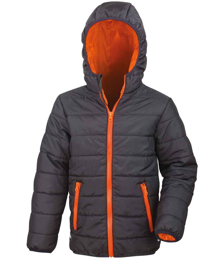 Result Core Kids Padded Jacket - Black/Orange