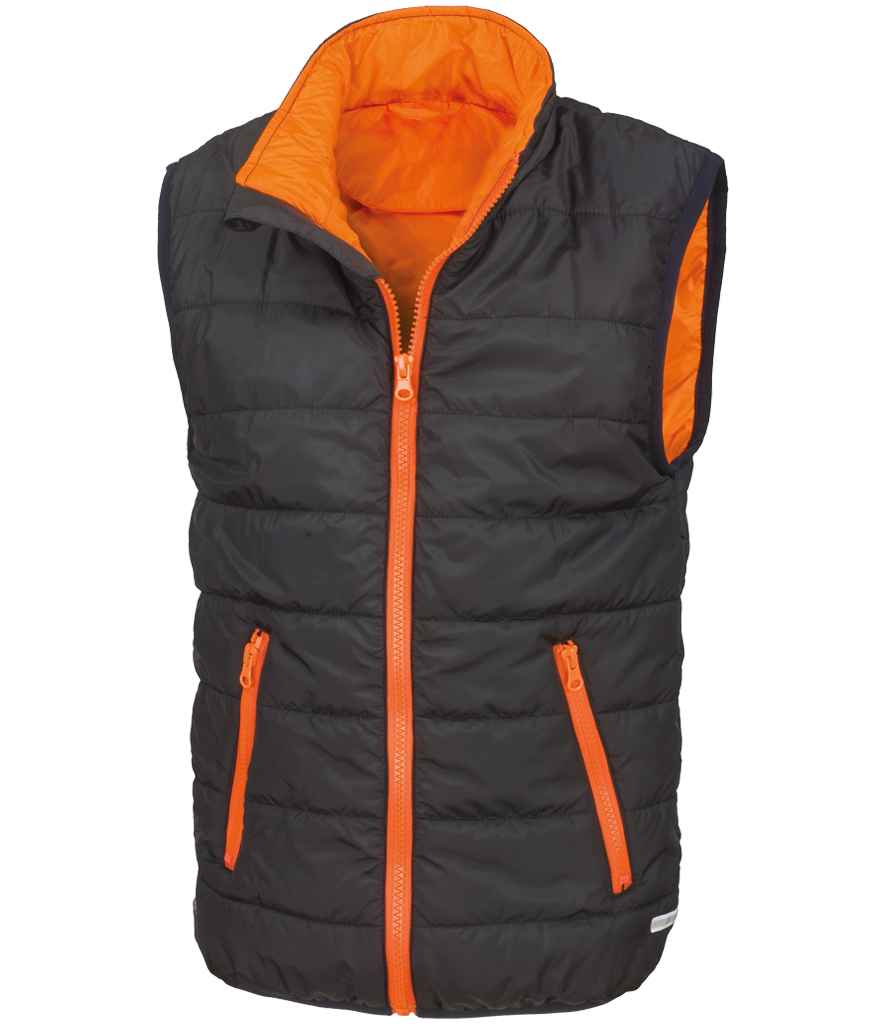 Result Core Kids Padded Bodywarmer - Black/Orange