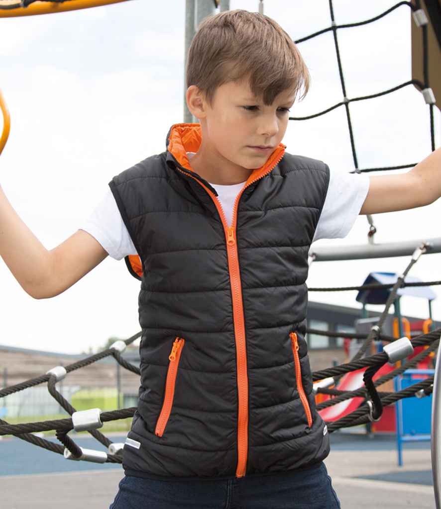 Result Core Kids Padded Bodywarmer - Black/Orange