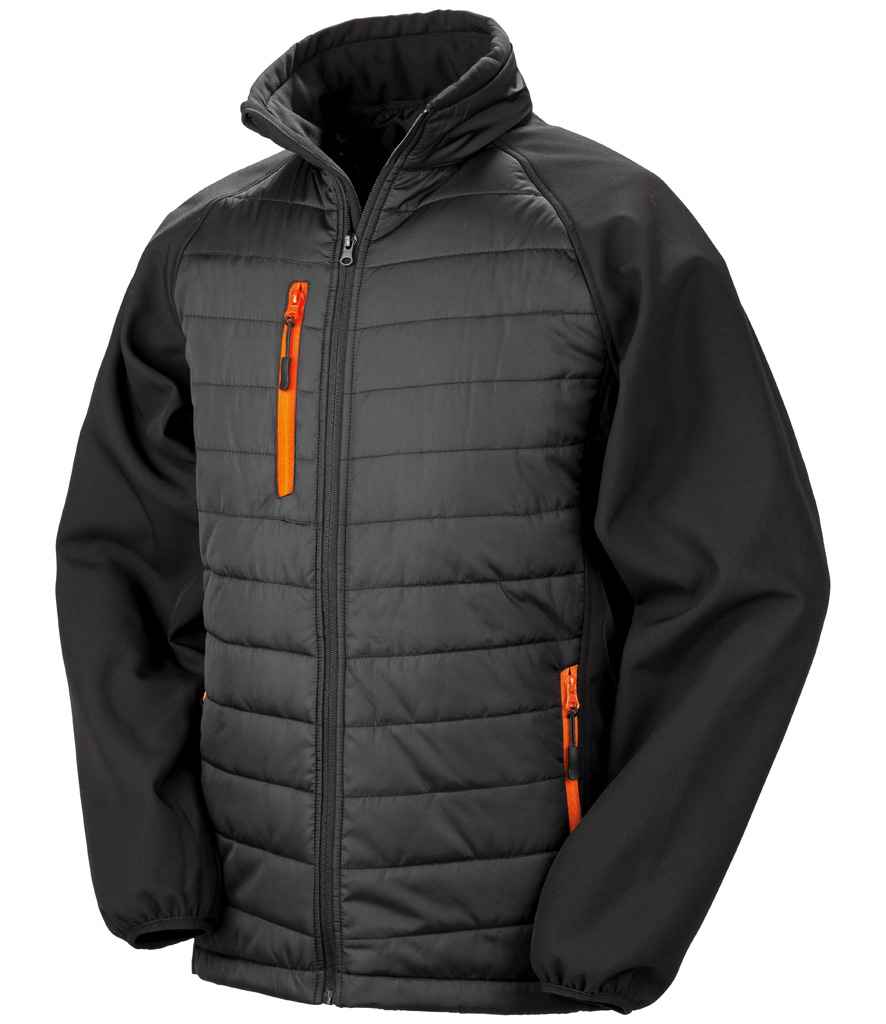Result Recycled Compass Padded Jacket - Black/Orange