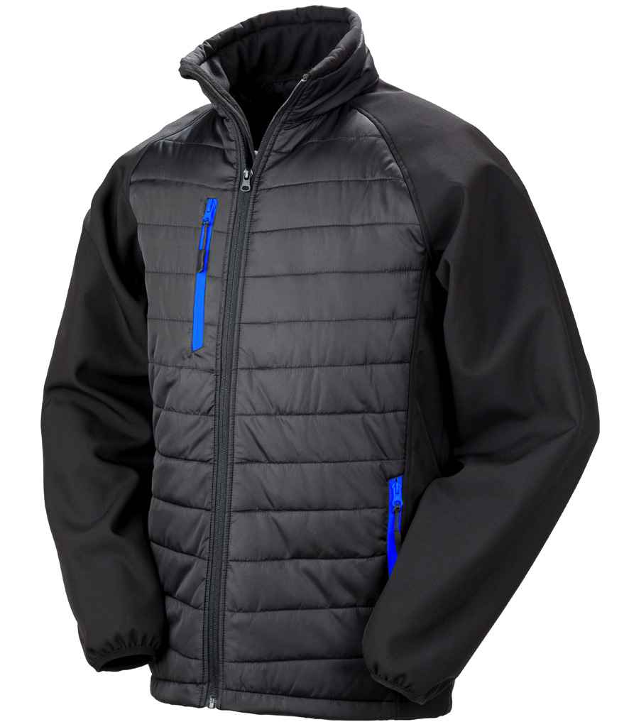 Result Recycled Compass Padded Jacket - Black/Royal Blue