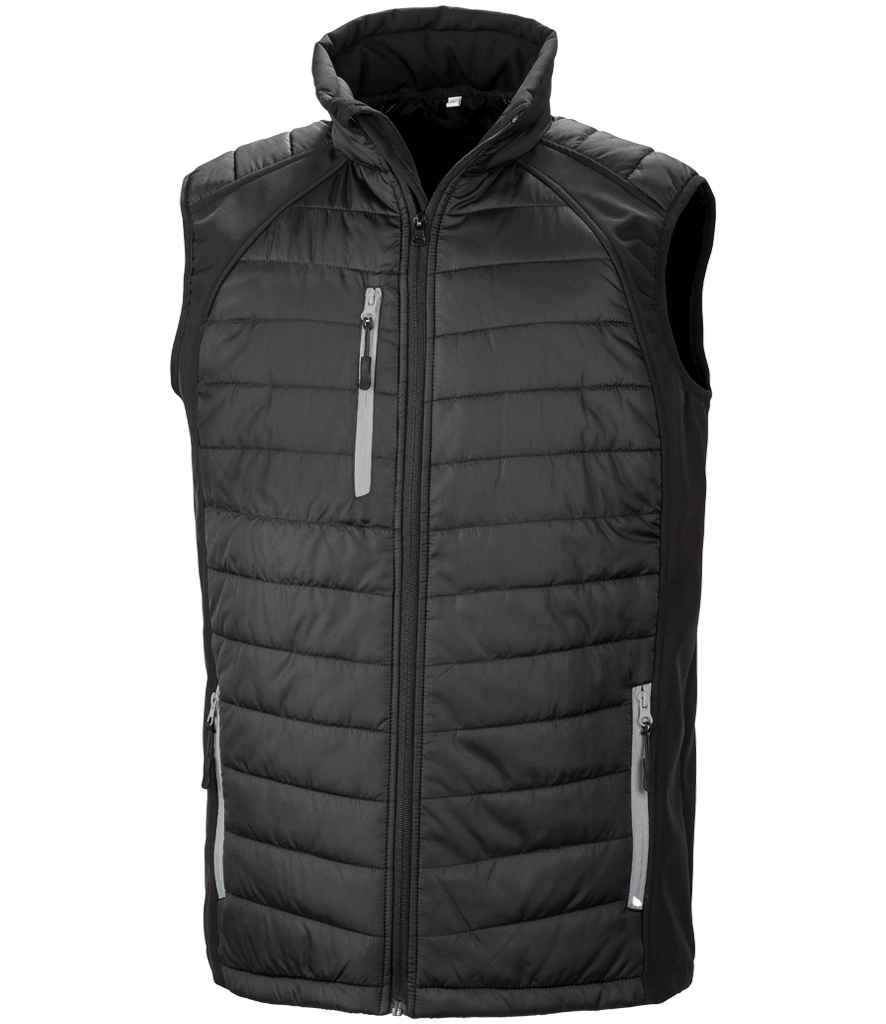 Result Recycled Compass Padded Gilet - Black/Grey