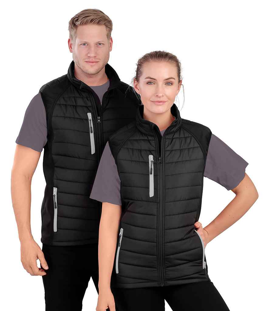 Result Recycled Compass Padded Gilet - Black/Grey