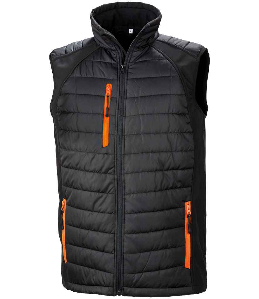 Result Recycled Compass Padded Gilet - Black/Orange