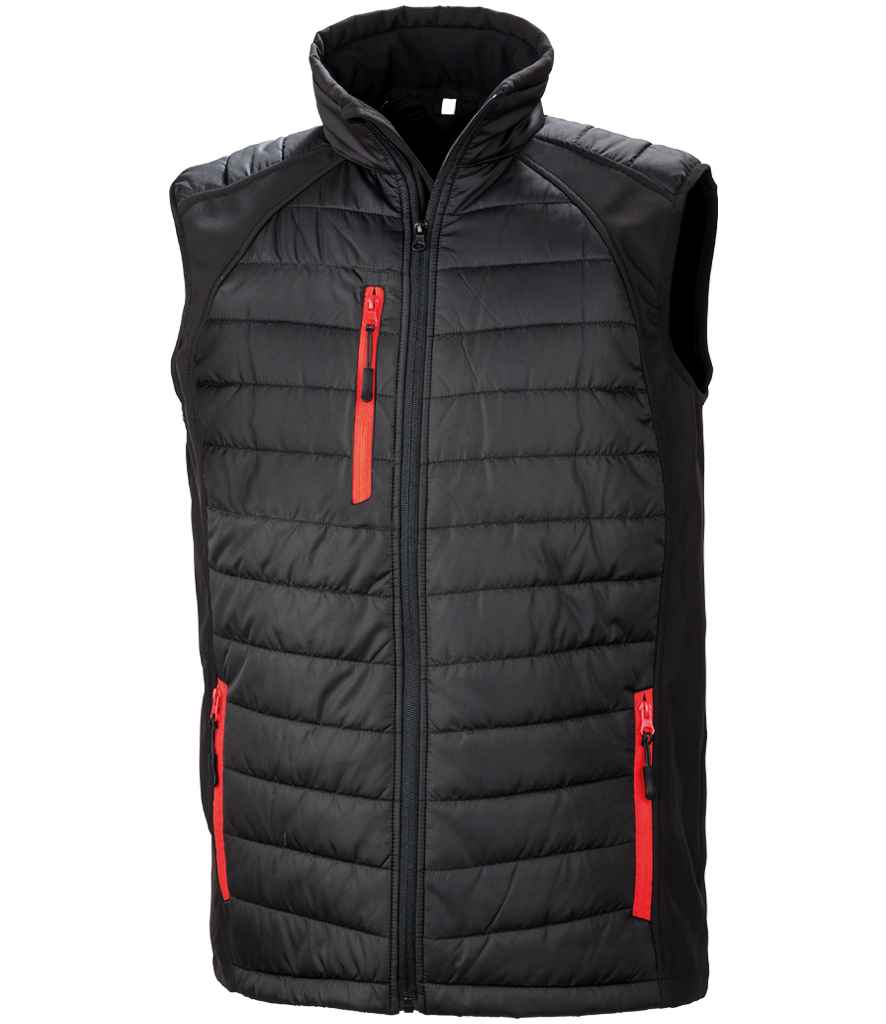 Result Recycled Compass Padded Gilet - Black/Red