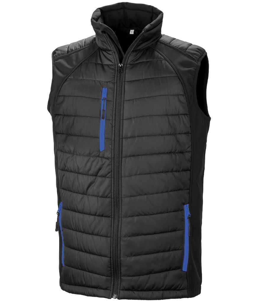 Result Recycled Compass Padded Gilet - Black/Royal Blue