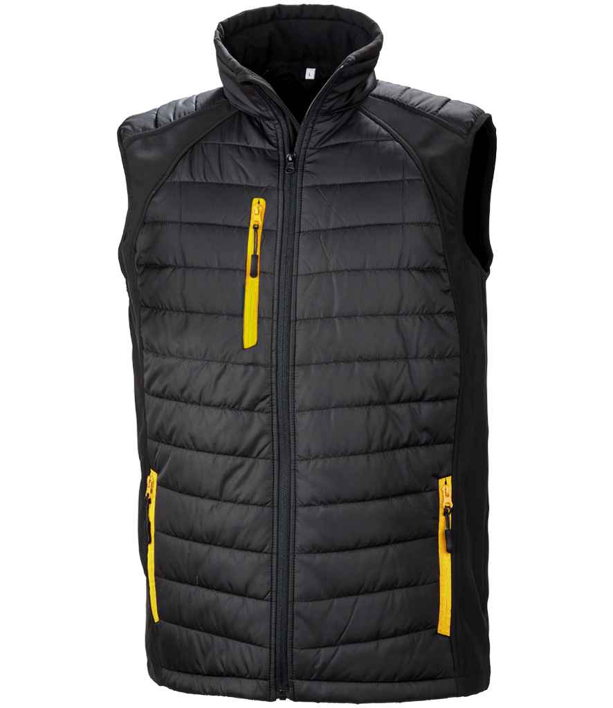 Result Recycled Compass Padded Gilet - Black/Yellow