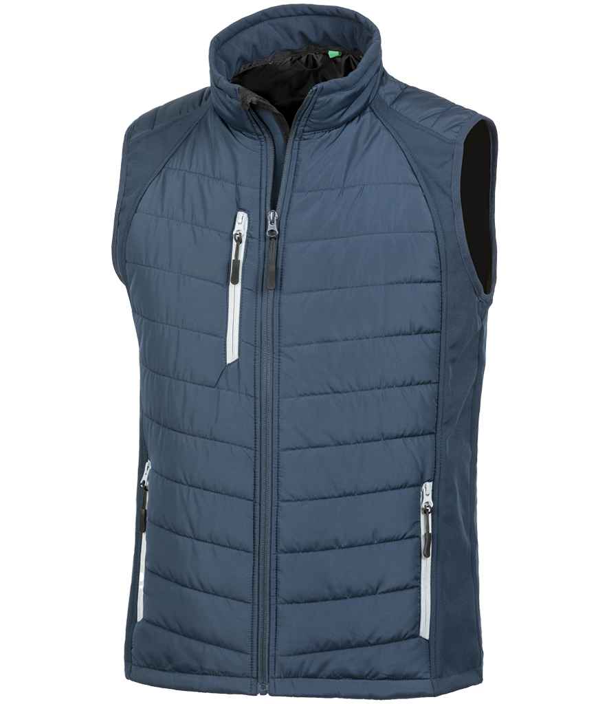 Result Recycled Compass Padded Gilet - Navy/Grey