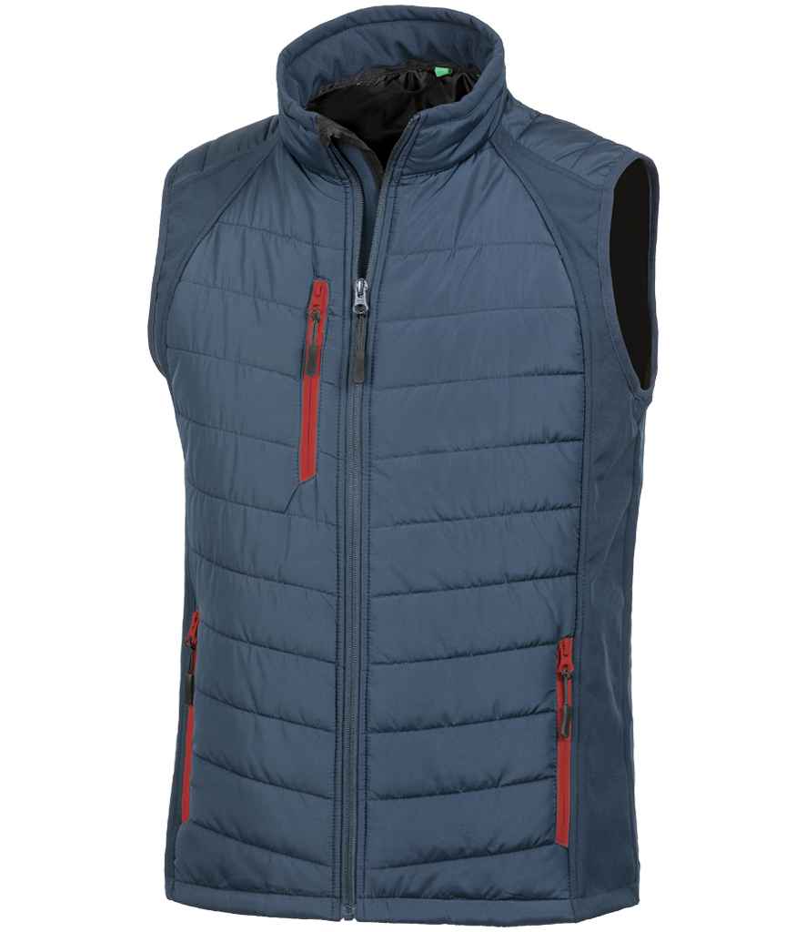 Result Recycled Compass Padded Gilet - Navy/Red