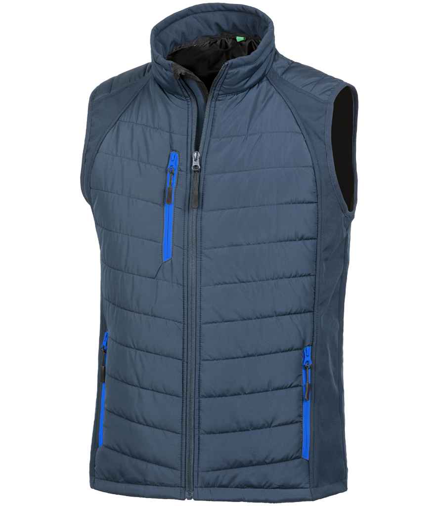Result Recycled Compass Padded Gilet - Navy/Royal Blue