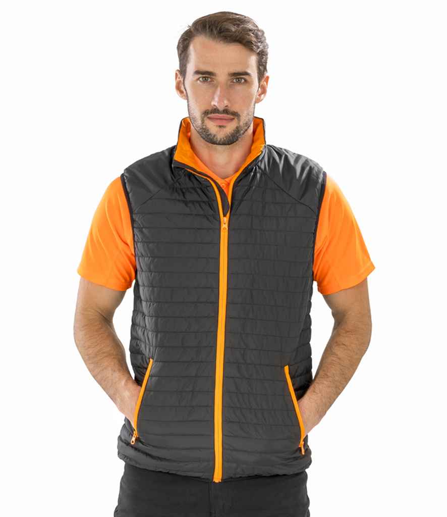 Result Recycled Thermoquilt Gilet - Black/Orange