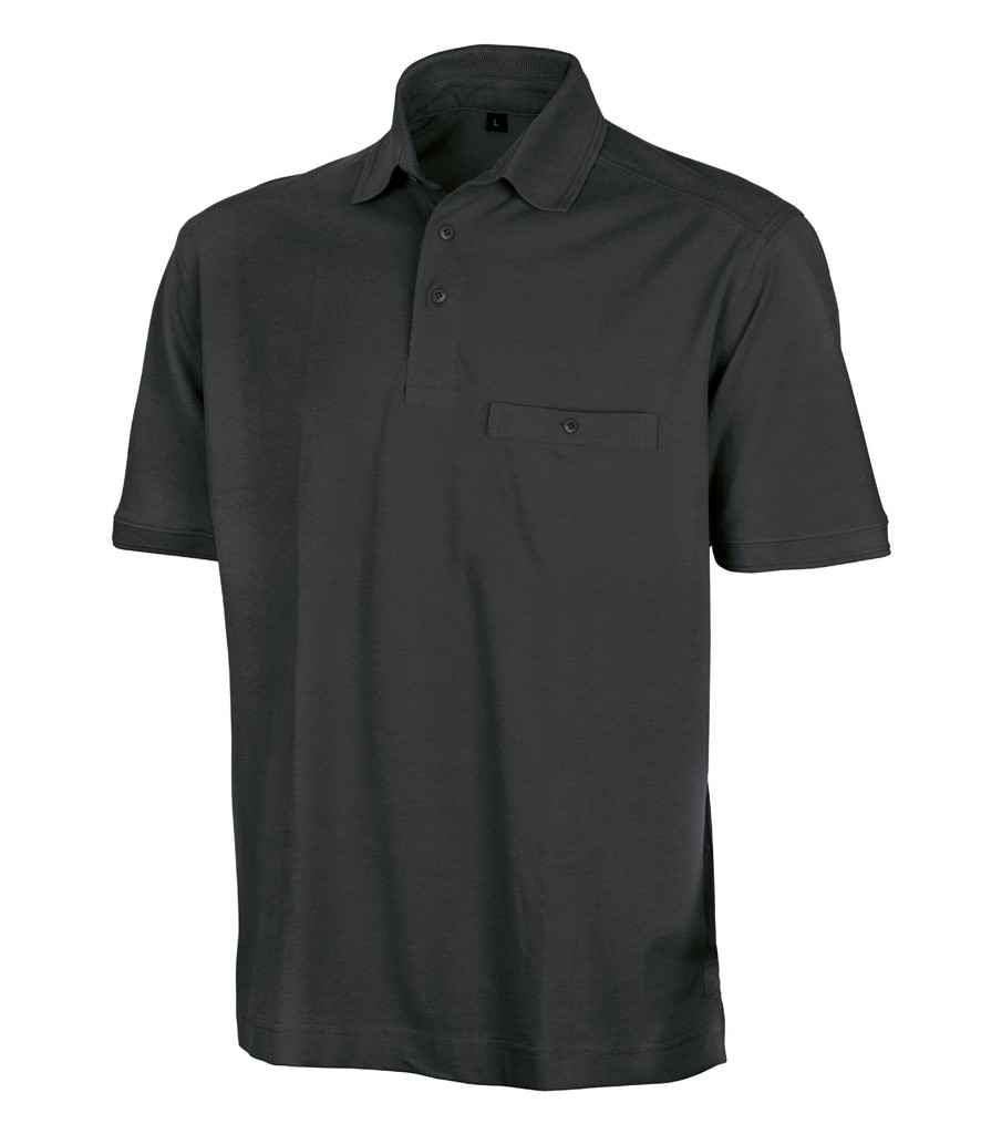 Result Work-Guard Apex Pocket Piqué Polo Shirt - Black