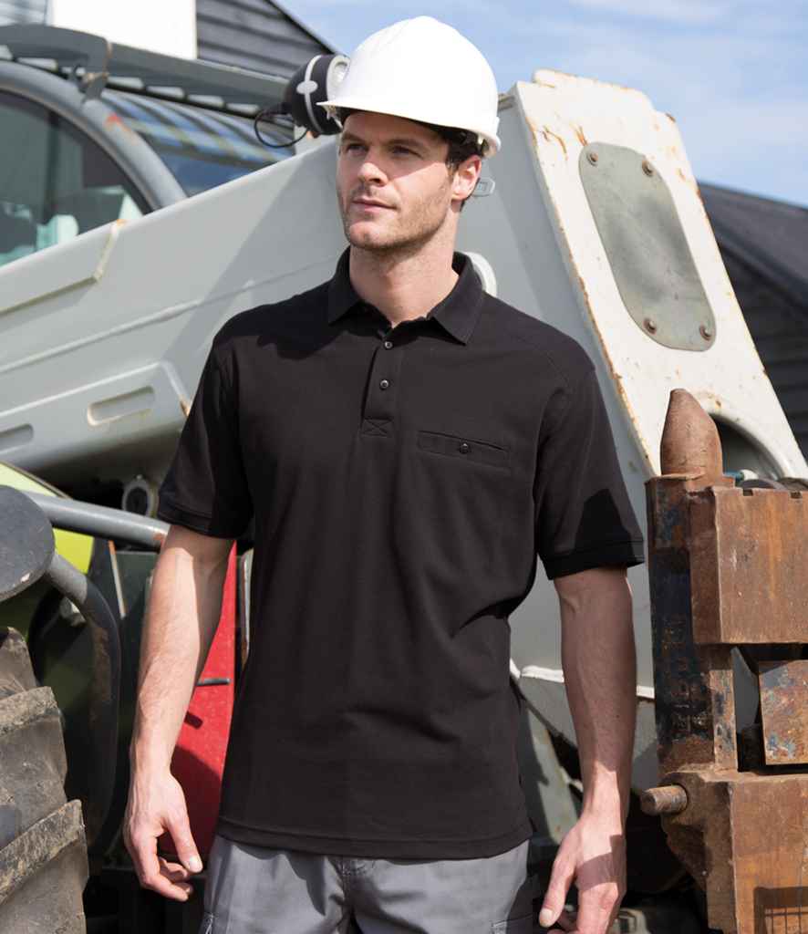 Result Work-Guard Apex Pocket Piqué Polo Shirt - Black
