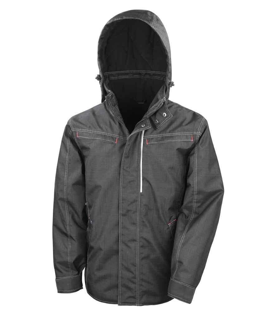 Result Work-Guard Denim Texture Rugged Jacket - Black
