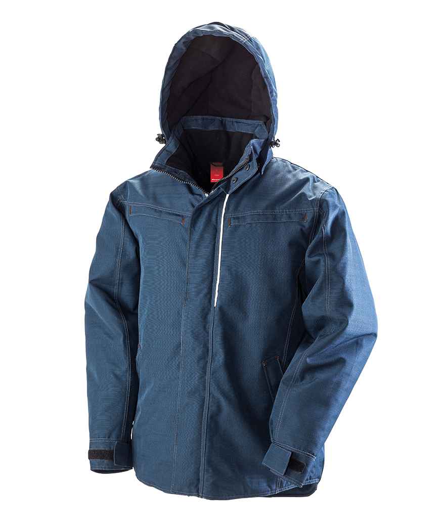 Result Work-Guard Denim Texture Rugged Jacket - Navy