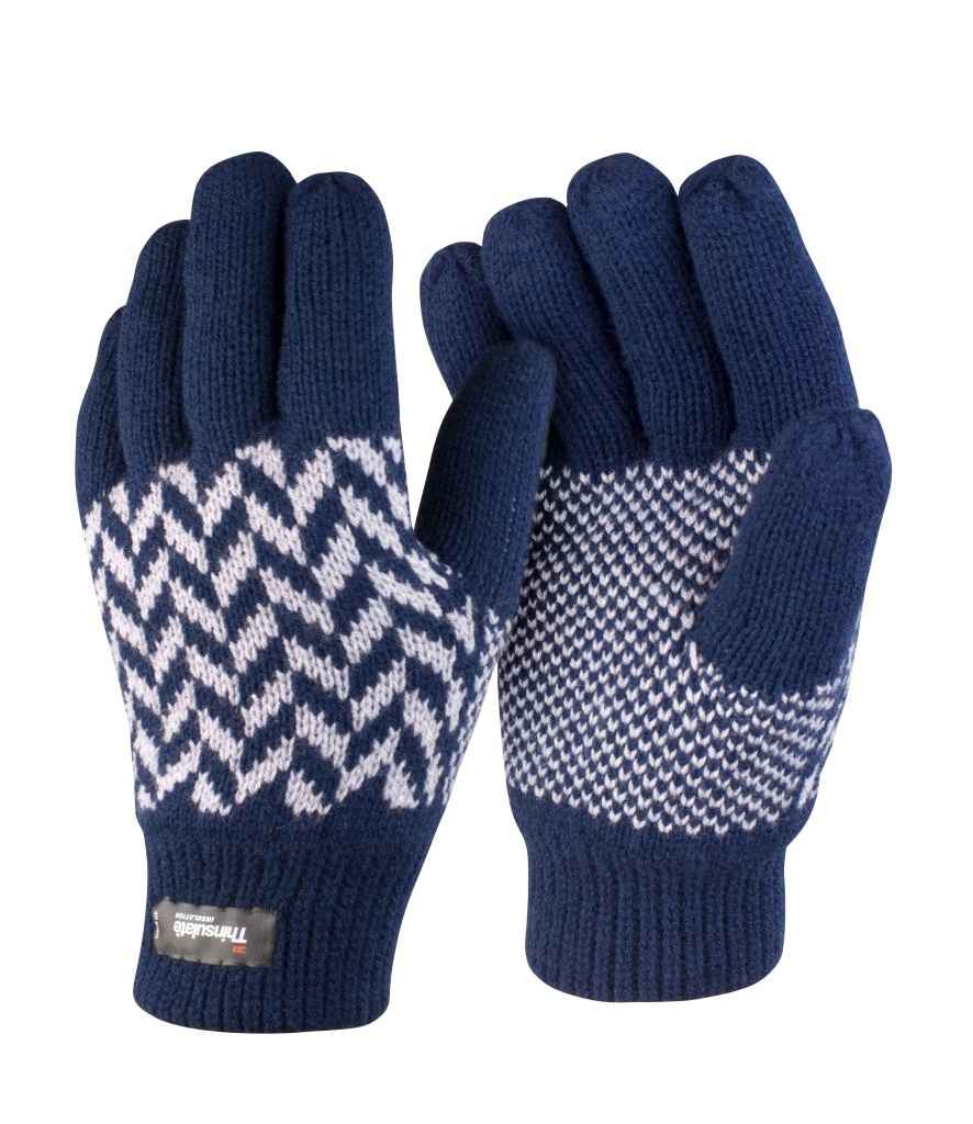 Result Pattern Thinsulate™ Gloves - Navy/Grey