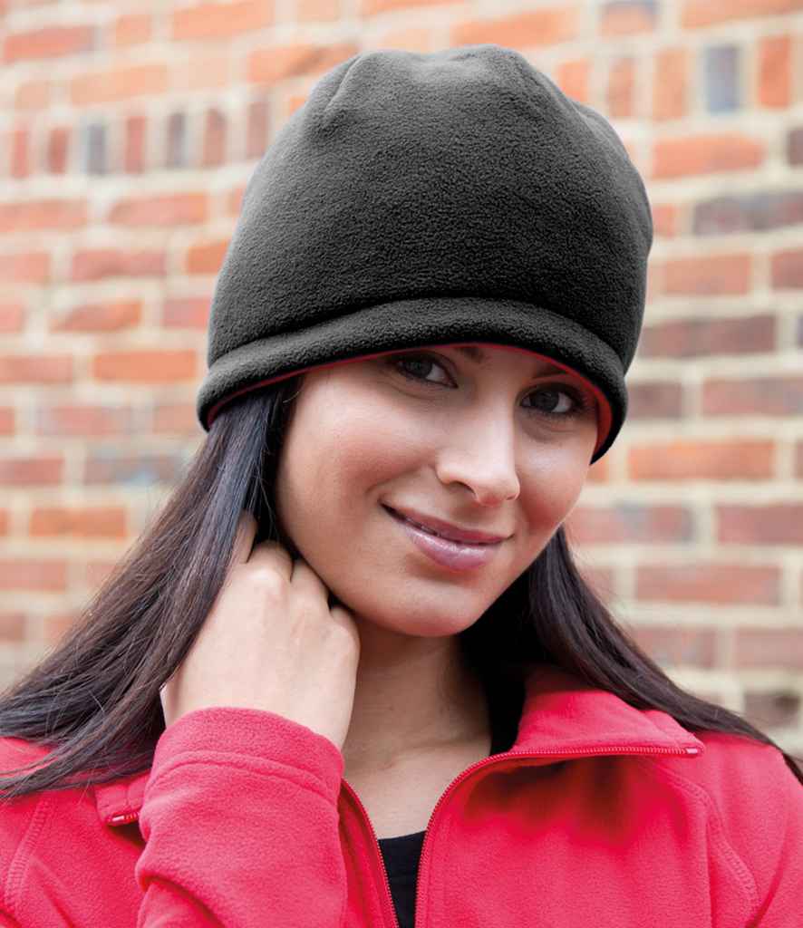 Result Reversible Fleece Skull Hat - Black/Red