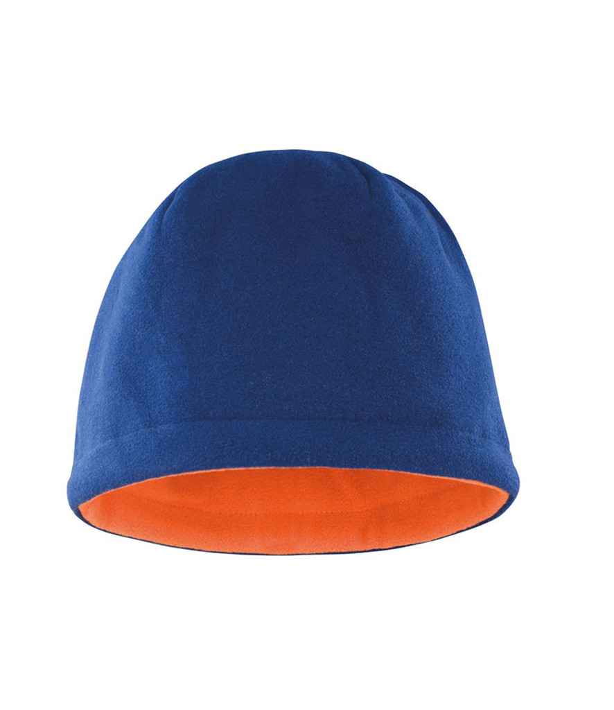 Result Reversible Fleece Skull Hat - Navy/Bright Orange