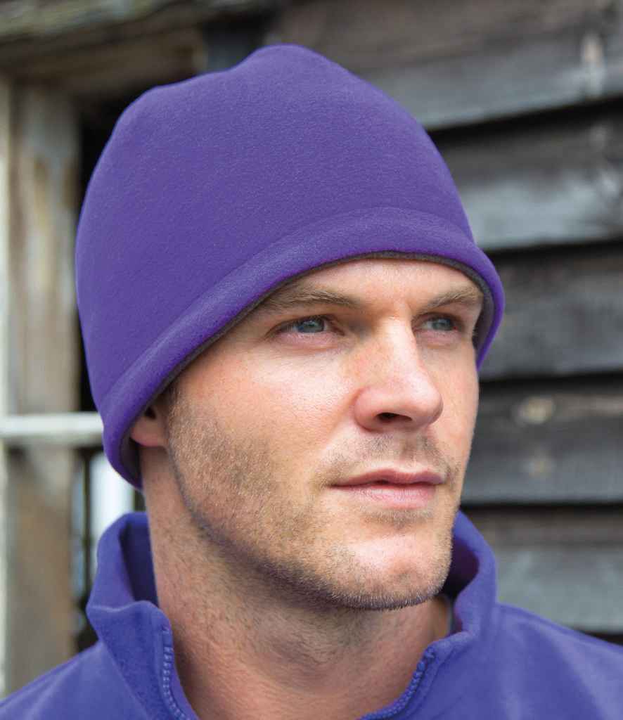 Result Reversible Fleece Skull Hat - Purple/Charcoal