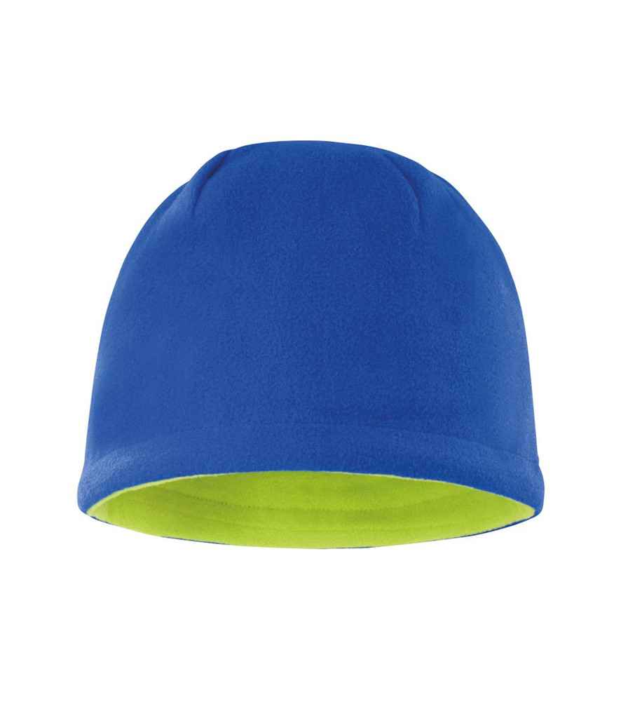 Result Reversible Fleece Skull Hat - Royal Blue/Lime Green