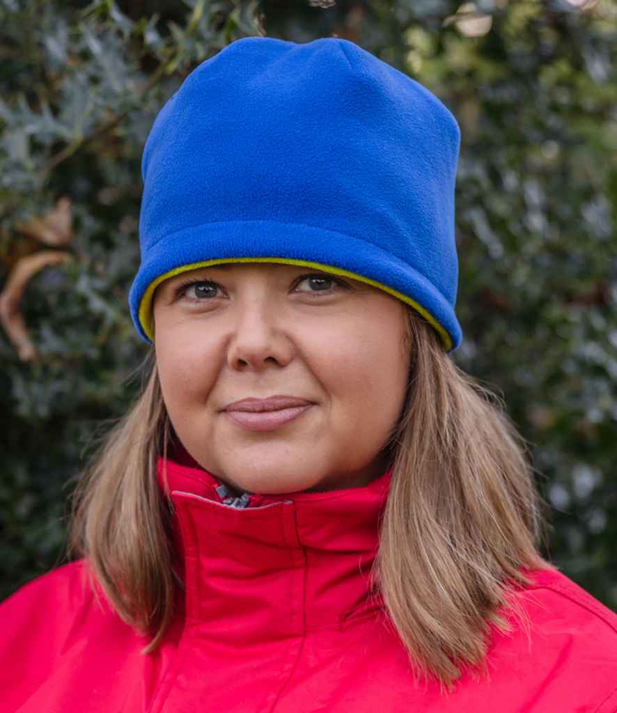 Result Reversible Fleece Skull Hat - Royal Blue/Lime Green